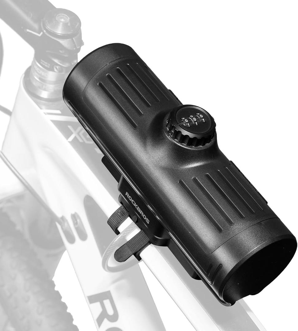 ROCKBROS Bike Frame Bag Password Lock Storage Box Plastic Hard Shell Key Anti-Theft Steel Cable with Screws Installation Firm Fixed Equipment, Universal for Gravel MTB Road Racing Cycling