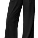 Ewedoos Wide Leg Pants Woman Stretchy Work Dress Pants Women Pull on Business Casual Slacks Trousers Fall Outfits (Small, Black- 28'' Regular)