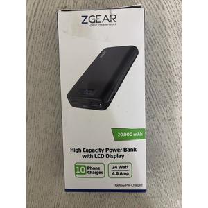 ZGEAR 20,000 mAh High Capacity Power Bank With LCD Display