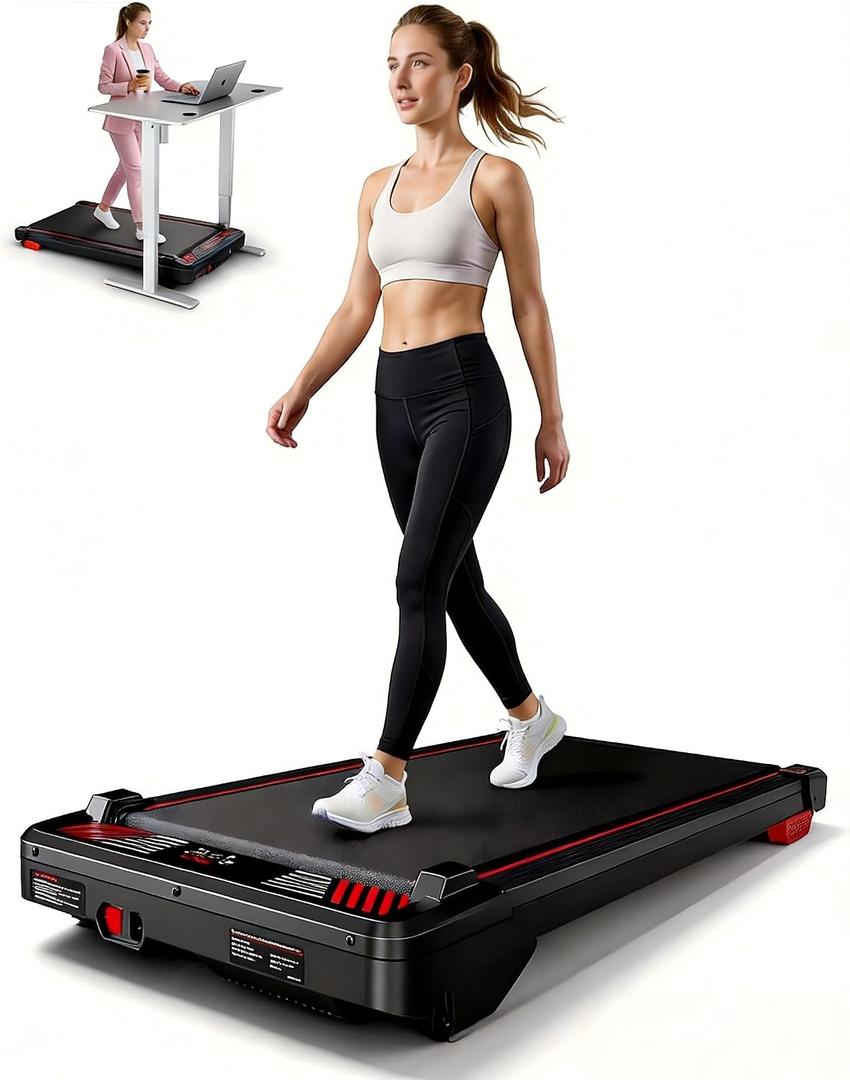 Walking Pad Treadmill, BestGod Incline Under Desk Treadmill 330lbs Capacity, 2.5HP Portable Treadmills for Home, Compact Treadmills Mini Running Machine with Remote Control