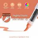 Mifuner Acrylic Paint Pens Set,12Colors Soft Brush Tip Acrylic Paint Markers, Direct-Liquid Ink System,Colored Marker Pen for Rocks,Wood,Ceramic,Canvas, Eggs DIY Painting Art Supplies.Pink