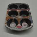 GoodCook Everyday Nonstick Steel Jumbo Texas Muffin Pan, 6-cup, Gray