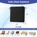 IASEAHK Patio Chair Cushions, 19" x 19" x 3" Outdoor Chair Cushions Set of 4, Waterproof Outdoor Cushions for Patio Furniture, Outdoors Seat Cushions Set of 4 with Handle and Ties, Black