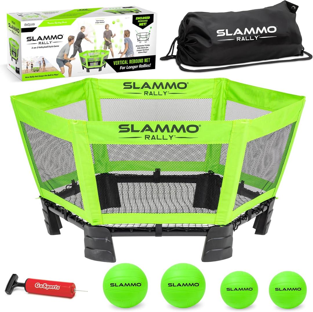 GoSports Slammo Rally - Vertical Net for Longer Rallies - Choose Original or Hardcourt Roundnet Game Set