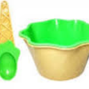 Ceramic Ice Bowl Wispoon, Plastic, Pack of 4