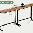 11.8" W * 78.8"L Narrow Console Table Behind Sofa Couch Table with Outlets | 23" to 31" Adjustable Height, Narrow Console Table for Hallway Bedroom Living Room Decor Foyer Furniture Rustic, Brown