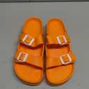 Womens Platform Sandals with Arch Support, Adjustable Buckle Beach Sandal Woman Comfort Lightweight Ultra Cushion EVA Slides (9, Double Buckle-orange)