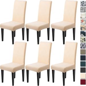 Dioxide High Stretch Chair Covers for Dining Chairs, Washable Dining Chair Covers Set of 6, Soft Dining Chairs Seat Covers, Parsons Chair Slipcover Protectors for Home Hotel Restaurant Banquet