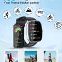 Smart Watch for Women Men, 1.85" HD Fitness Watch with 120 Sports Modes, 5.3 Bluetooth Call, 250+ Custom Dials, Heart Rate/Sleep Monitor Fitness Tracker, IP68 Waterproof Smartwatch for Android iOS (Black)