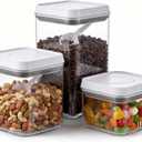 Li&Zhao Kitchen Storage Containers with Lids – 3 Pcs Food Storage containers for pantry, Airtight Cereal Containers for Pantry Organization, Stackable Canisters for Flour, Sugar, Cereal