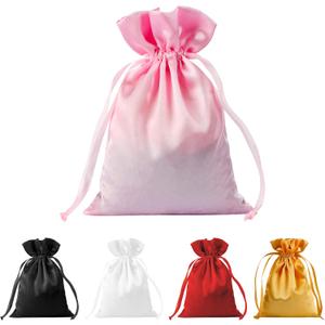 30pcs Satin Gift Bags Pink Drawstring Bag,Gift Pouches For Christmas, Wedding Favor Bags, Small Jewellery Pouch 5X7 Inch