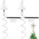 Hiboom 2 Sets Christmas Tree Topper Supporter Holder Twist on Universal Tree Topper Stabilizer with Adjustable Attachment for Seasonal Christmas Decoration Ornaments, Fits Most Basic Types(White)