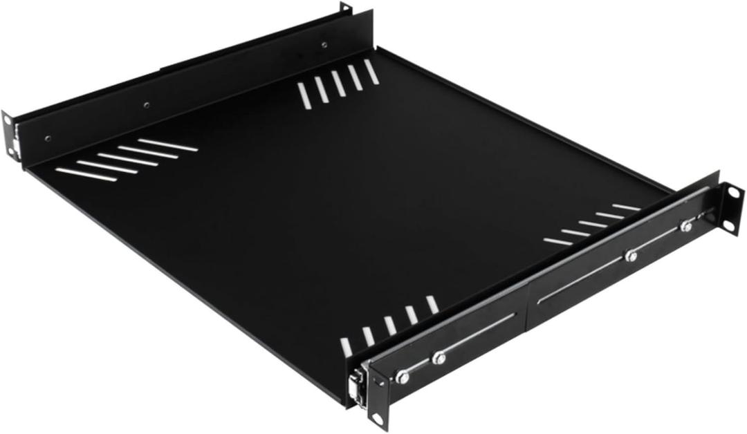 Penn Elcom R1290/1U Sliding Rack Tray (Audio, AV, IT, DJ) Equipment Shelf for 1 Rack Space up to 15 Inch Deep, 14.96" x 19" x 1.75"