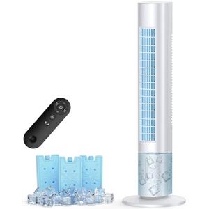 Windowless Air Conditioner Portable, 3 Speeds, 1.2L Water Tank, 3 Ice Packs, 20ft Remote, 7H Timer, No Hose No Window Needed,70° Oscillating Portable AC Unit for Room