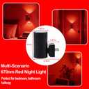 670nm Red Light Night Light for Sleep - Zero Blue Light, Adjustable Brightness & Energy Efficient Night Light Plug into Wall with Dusk-to-Dawn Sensor for Nursery, Bedroom, Bathroom [2 Pack]