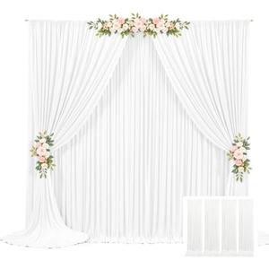 20ft x 10ft White Backdrop Curtains for Parties – Wrinkle-Free Polyester Drapes, 4 Panels 5ft x 10ft White Photo Backdrops for Weddings, Birthday Parties, Studio Photography 20ft x 10ft White Backdrop Curtains for Parties – Wrinkle-Free Polyester Drapes, 4 Panels 5ft x 10ft White Photo Backdrops for Weddings, Birthday Parties, Studio Photography