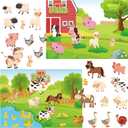 48 Sheets Farm Animals Stickers Party Favors Waterproof Stickers for Kids Animal Cute Stickers Wall Decal Self Adhesive Sticker for Farm Theme Party Decor