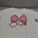 Valentines Nurse Shirt for Women-Valentines Day Bow Short Sleeves Funny Nursing School Tee Tops, XXL