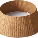 36in Extra Large Christmas Tree Collar - Wicker Woven Tree Collars for Artificial Trees - Large Rattan Rustic Farmhouse Basket for Tree Base Cover with Cord Cut-Out for 7.5ft 9ft 12ft Tree (Natural)