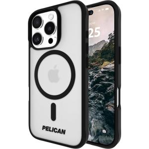 Pelican Ranger iPhone 16 Pro Case [Compatible with MagSafe] Rugged Magnetic Phone Case with 12ft Military-Grade Drop Protection - Heavy Duty Phone Cover for iPhone 16 Pro - Frosted Clear
