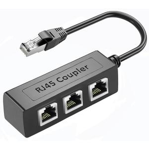 Ethernet Splitter 1 to 3 Network Adapter, RJ45 Network LAN Ethernet Adapter Cable for Computers, Suitable Super Cat5/ 5e/ Cat6/ Cat 7/ Cat 8, Compatible with ADSL, TVs, Set-top Boxes, Routers