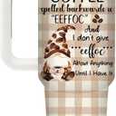 DUUV Gnome Coffee Tumbler 40 Oz with Handle, Funny Coffee Lover Gift for Women Men, Cute Gnome Mug for Work Office, Travel Cup for Gnomes Fans Birthday Christmas, 1PC