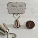 Silvery Bell 10Pcs Kissing BellSilver Bell Seat Table Card HolderPlace Card Holders, Table Number HolderPhoto Holders, Party Favors, Wedding Decorations (Silvery Bell)