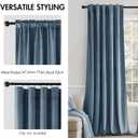 MIULEE Velvet Curtains 84 inches - Luxury Blackout Curtains for Bedroom Living Room Super Soft Light Blue Thermal Insulated Dusty Blue Window Drapes Back Tab, Stone Blue, W52 x L84 inches, 2 Panels