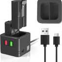 Charger Station for Ring Battery, Charger Dock for Replacement Battery Compatible with Ring Doorbell Camera 2/3/3 Plus/4, Peephole Cam, Spotlight Camera (Batteries NOT Included) (Black)
