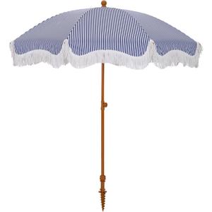 HERA'S PALACE 7ft Heavy Duty Beach Umbrella with Sand Anchor, Fringe Umbrella for Sand, UV 50+, Patio Umbrella with Tilt Pole for Garden Pool Backyard
