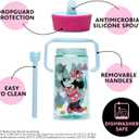 The First Years Disney Minnie Mouse Pop Up Toddler Straw Cup - Dishwasher Safe Toddler Water Bottle with Spout - Transition Sippy Cups for Toddlers - 14 Oz - Ages 12 Months and Up