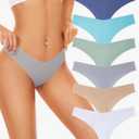 Seamless Underwear Women Pack No Show Thongs For Women Ladies Sexy Panties Underwear Breathable Comfortable 2Pack ,6 Packs in Each M