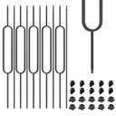 1/2 Inch Wrought Iron Oval Balusters - Hollow Iron Square Plain Bar Stair Balusters - Metal Spindles for Indoor Staircase with Baluster Shoes, Satin Black (10 Pack)