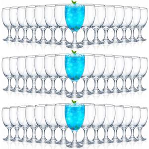Patelai Set of 48 Water Goblet, Clear Stemmed Drinking Glasses, 16 oz