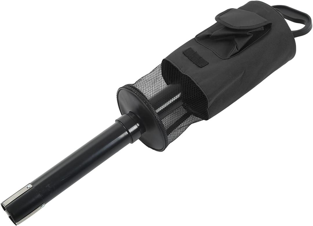 Golf Ball Retriever, Large Capacity Shag Tube Golf Ball Shagger, Pocket Storage Picker with Detachable Tube for Outdoor Course (Black)