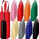 Abbylike 48 Pcs Colorful Wine Gift Bag Bulk Single Wine Bag Non Woven Wine Gift Bags Reusable Wine Bottle Bag with Handle for Christmas Party Holiday Birthday Wedding Birthday, 8 Colors
