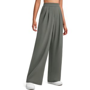 G4Free ShiftReady Women's Wide Leg Yoga Dress Pants with Pockets High Waisted Work Trousers Dressy Casual (M)