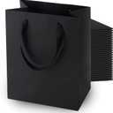 MOXARYSU Black Gift Bags With Handles: 8x5x10 Inch 50pcs Black Paper Bags Medium Bulk For Party Shopping Birthday Wedding (M, 50)