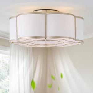 Caged Ceiling Fan with Lights, Flush Mount 20" Gold Ceiling Fans with Lights Remote Control, Low Profile Boho Bladeless with 6 Speeds for Bedroom, Nursery, Kitchen