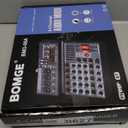 BOMGE 06A Professional 6 Channel DJ Audio Mixer, DJ Controller Sound Mixer with 99 DSP Effects,7-band EQ Independent 48V Bluetooth USB Interface Recording for Studio Stage Party Home Recording