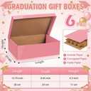 Eersida 6 Pack Graduation Cap Gift Boxes 2026, 14 x 9 x 4 Inch Large Corrugated Keepsake Box Congrats Grad Candy Card Storage High School College Graduation Party Favors Gift for Girls Boy (Pink)