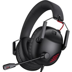 KAPEYDESI CM7007 Gaming Headset for Xbox Series X|S, Xbox, PS5, PS4, PC, Switch, Gaming Headphones with Noise Canceling Microphone, Folding Design, 50MM Dynamic Drivers, 3.5MM Audio Jack, Black Red