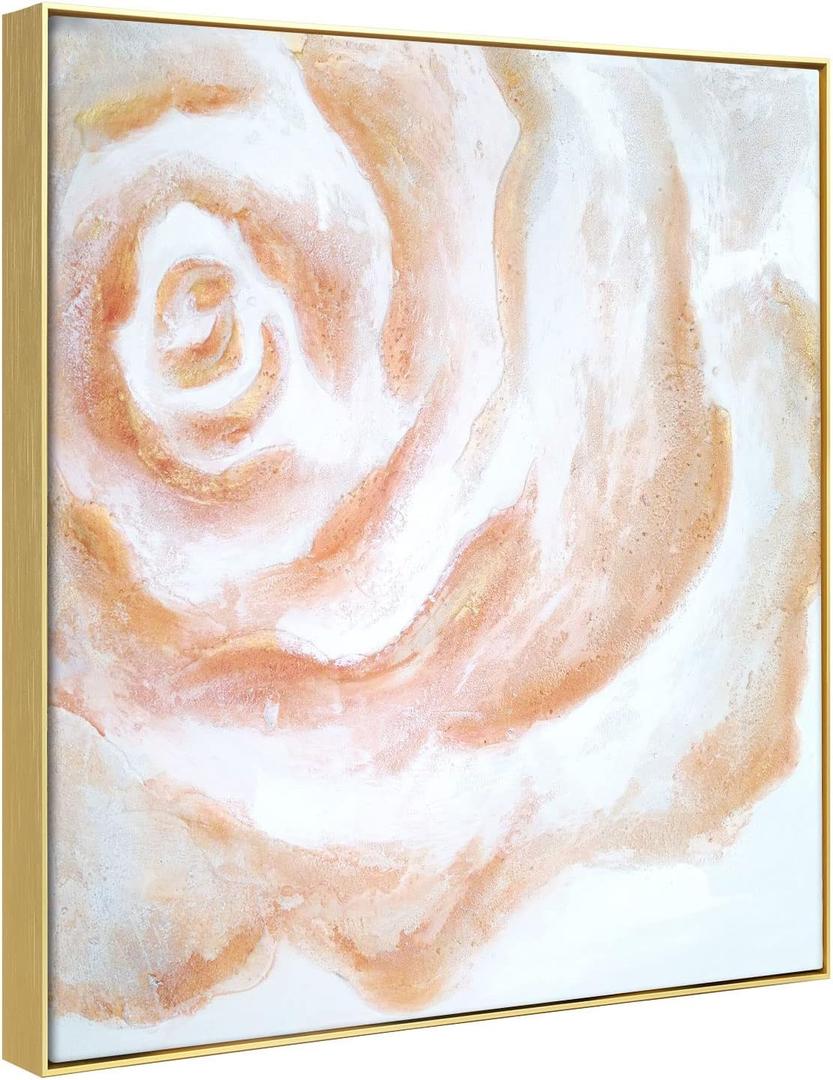 DIY Metal Canvas Frame for 16x20 Canvas Paintings, 1.5" Deep Modern Floater Frame for Oil Paintings, Portrait, Landscape, Living Room, Bedroom, Home Office Wall Art Decor (Gold)