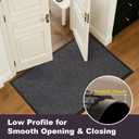 16x24 Inch Grey Door Mat for Indoor Outdoor, Easy Cleaning Compact Entrance Rug, 0.25 Inch Thick Low Profile Welcome Mat for Trapping Dirts, Perfect for Side Doors, Small Entryways