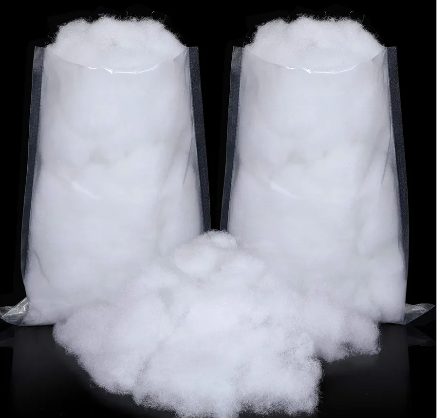 Sumind 2 Bags Winter Fake Snow Decoration Fluffy Artificial Cotton Fiber Fluffy Fake Clouds Soft Blanket for Crafts Mantle Village Christmas Winter Indoor Home Decoration(White)