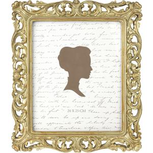 AELS 8x10 Inch Vintage Picture Frame, Elegant Antique Photo Frames with Glass Front, Photo Display, Tabletop Wall Hanging, Gift Ideas, Gold Hollow Pattern
