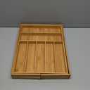 Silverware Organizer Kitchen Drawer Organizer Utensil Organizer Bamboo Silverware Holder Cutlery Organizer in Drawer Flatware Organizer Tray(7 slots, Natural