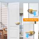 BSEED Gold Door Handles Interior Gold Privacy Door Levers fot Bedroom & Bathroom Lock Set in Modern Satin Gold Finish (1 Pack)