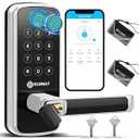 OLUMAT Smart Lock with Handle: Wi-Fi Keyless Entry Door Lock - Smart Locks for Front Door - Biometric Fingerprint Door Lock - Smart Door Lock with Keypad - Garage Door with App Control - Auto Lock