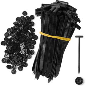 5 x 60 Pcs Nylon Universal Cable Tie Buckle - New Multifunctional Nylon Zip Ties Double Sided Buckle & Button Design Plastic Cable Ties Tool Fasteners Car Body UV Resistant Zipties for Car Daily Repair
